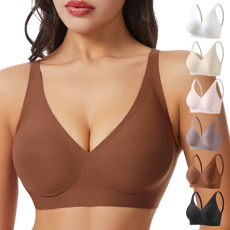 Wirefree Bra Comfort - Damesbeha met diepe V-hals, naadloze gelbeker,