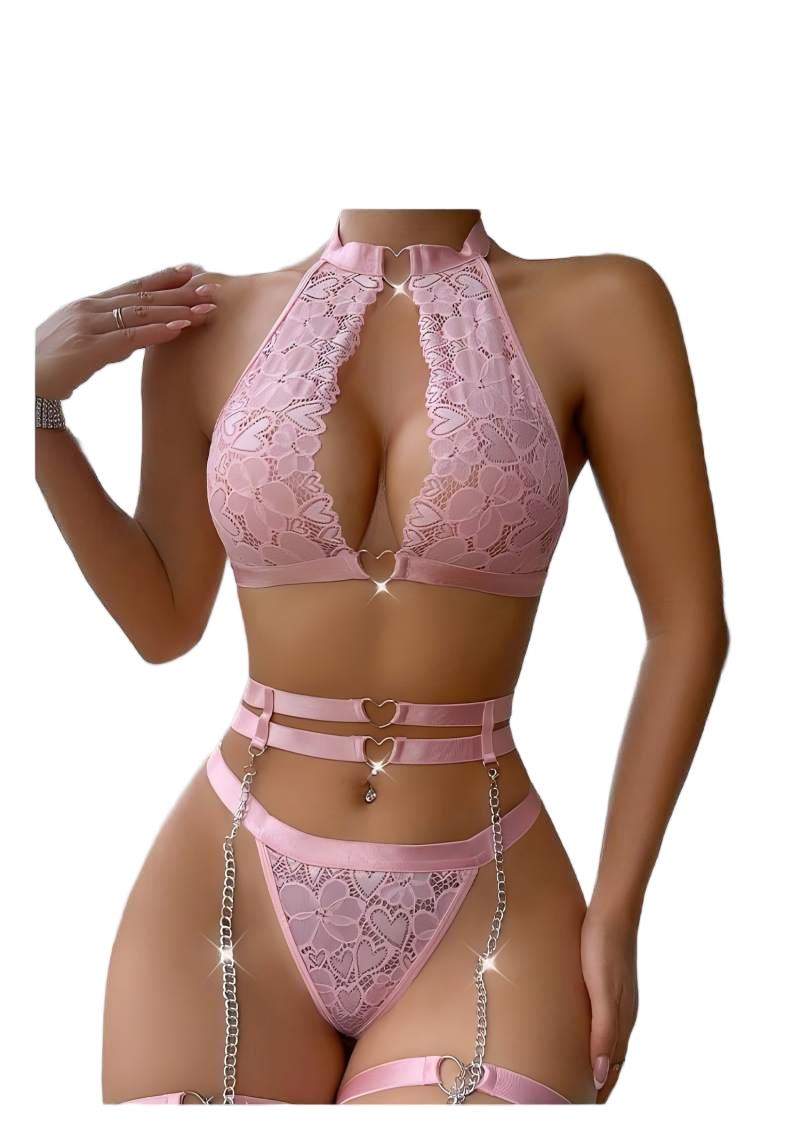 Minimizer Bra Women - Sexy lingerie set push-up kanten kousenband