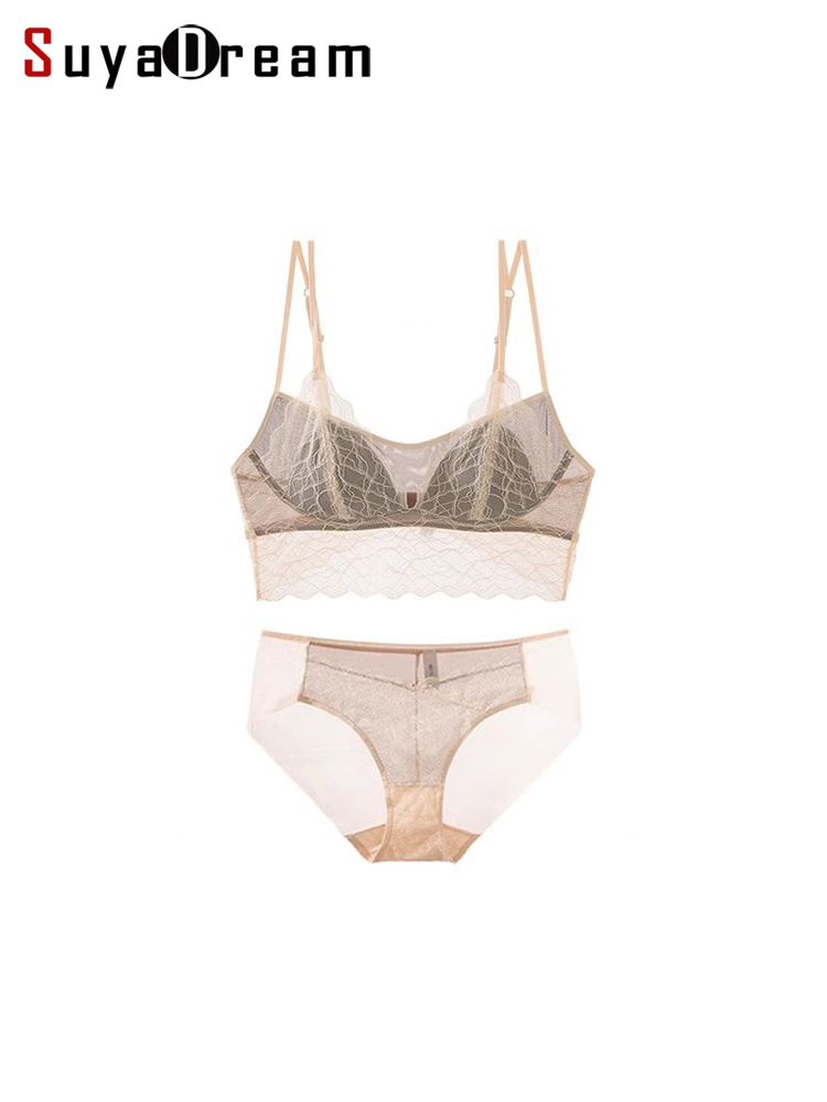 Sheer Mesh Bra - SuyaDream, kanten bh-set voor dames, echte