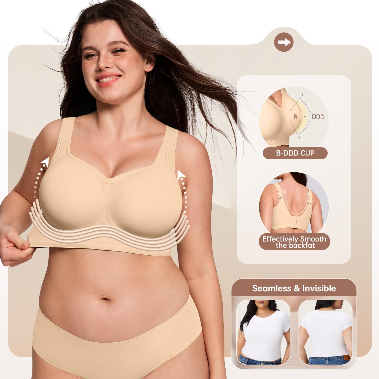 Plus Size Wireless BH voor vro - Full Coverage Bra recensie en prijs
